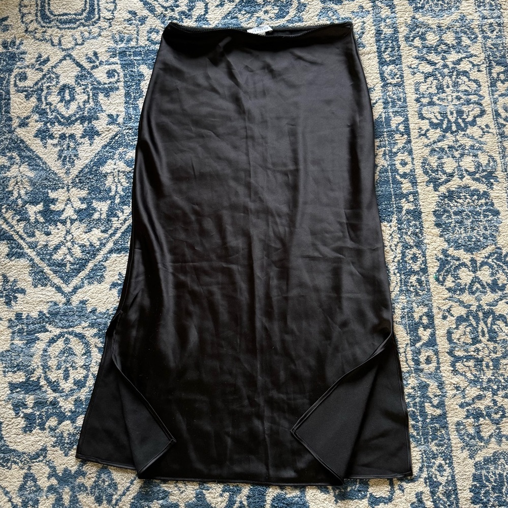 Topshop Satin Midi Skirt